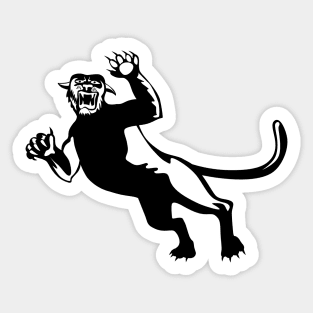 Black Panther Attacking Retro Sticker